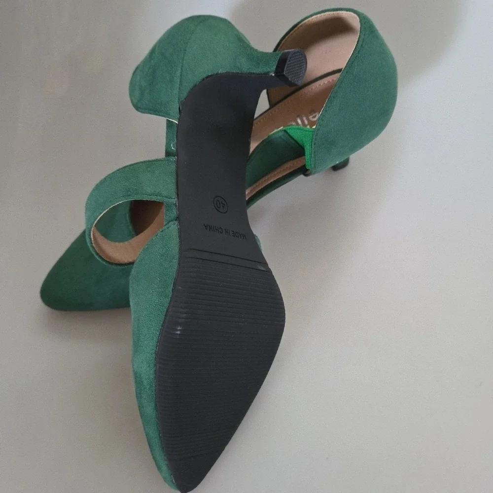 Women's Closed Pointed Toe‎ Heels Strap D'Orsay Kitten Heel Slip On Dressy 9